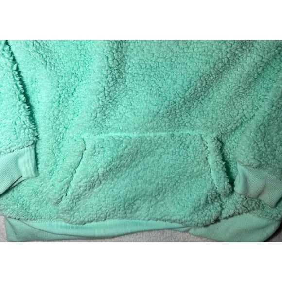 NO BOUNDARIES Womens Aqua Sherpa Fleece Quarter Zip Sweatshirt Mock Neck Size XL - Picture 4 of 8